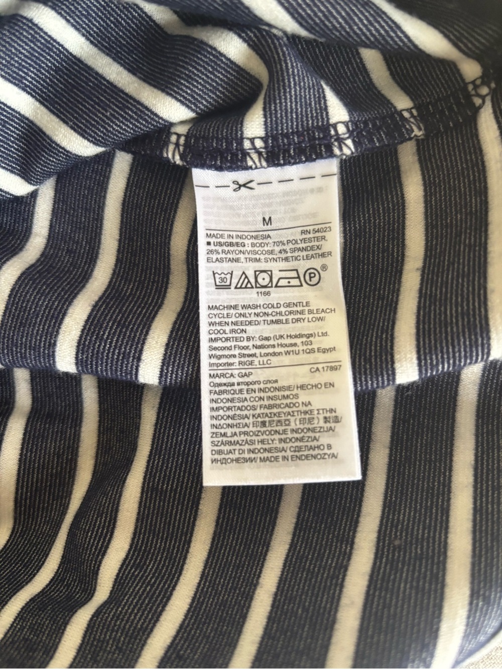 Gap Striped Navy and White Boatneck Shift Dress - size M - Picture 6 of 8